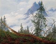Caspar David Friedrich Mountain Peak with Drifting Clouds France oil painting artist